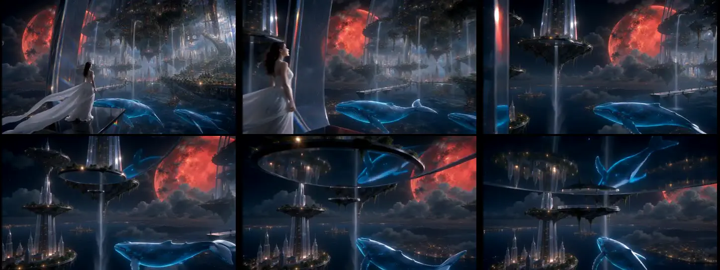 Six frames from the Seedance 2 Mini clip, in order from left to right and top to bottom
