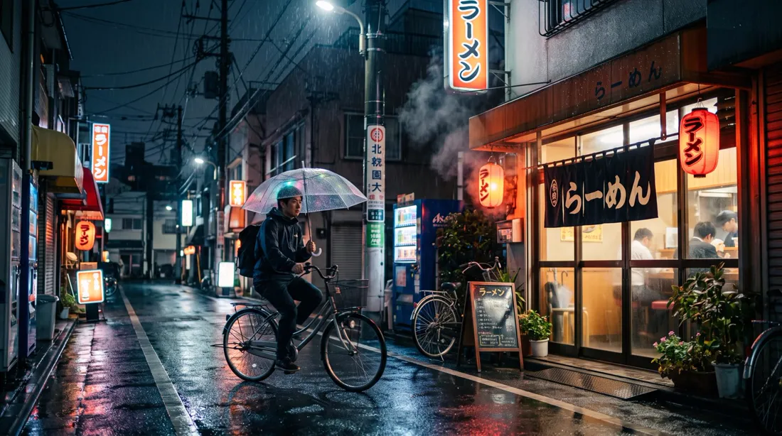 Nano Banana 2.1 の結果：「雨の夜の通り」