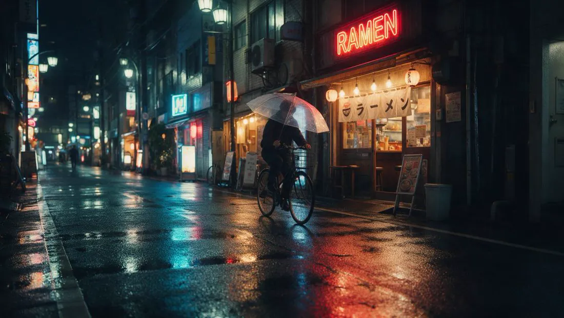 Seedream 5 Pro の結果：「雨の夜の通り」